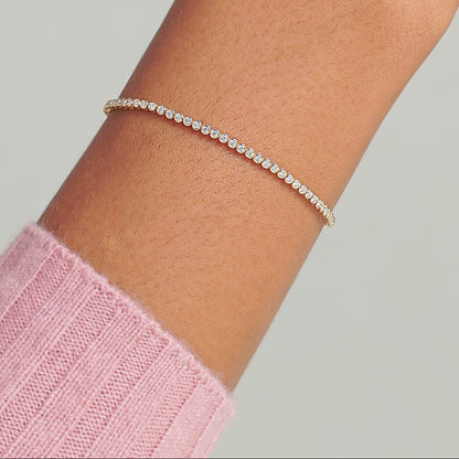 0.85 TCW Round Moissanite Tennis Bracelet