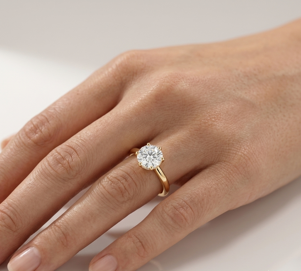 2 CT Marquise Pave Lab Grown Engagement Ring