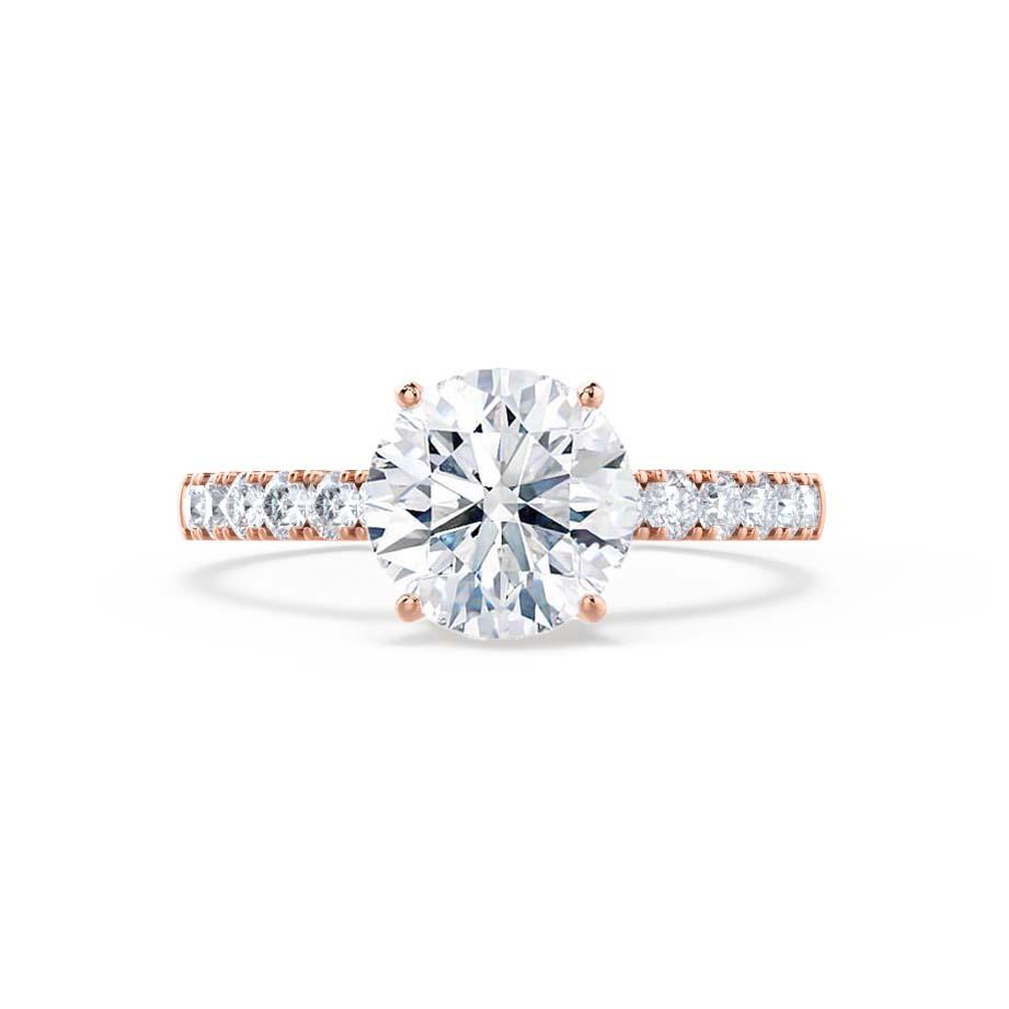 1.2 CT Round Pave Moissanite Engagement Ring