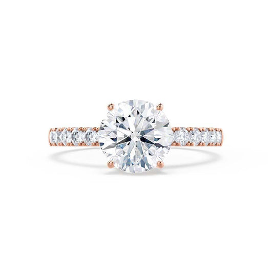 1.2 CT Round Pave Moissanite Engagement Ring