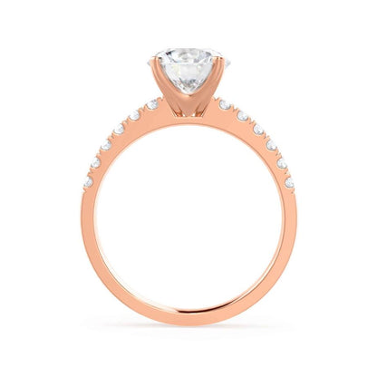 1.2 CT Round Pave Moissanite Engagement Ring