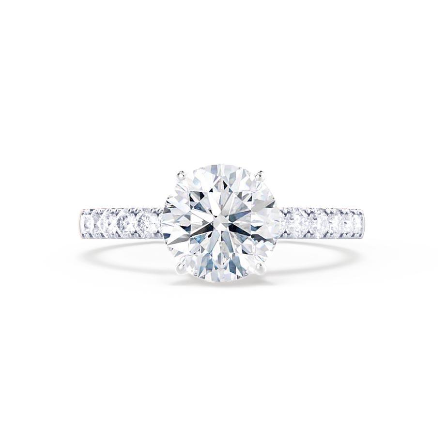 1.2 CT Round Pave Moissanite Engagement Ring