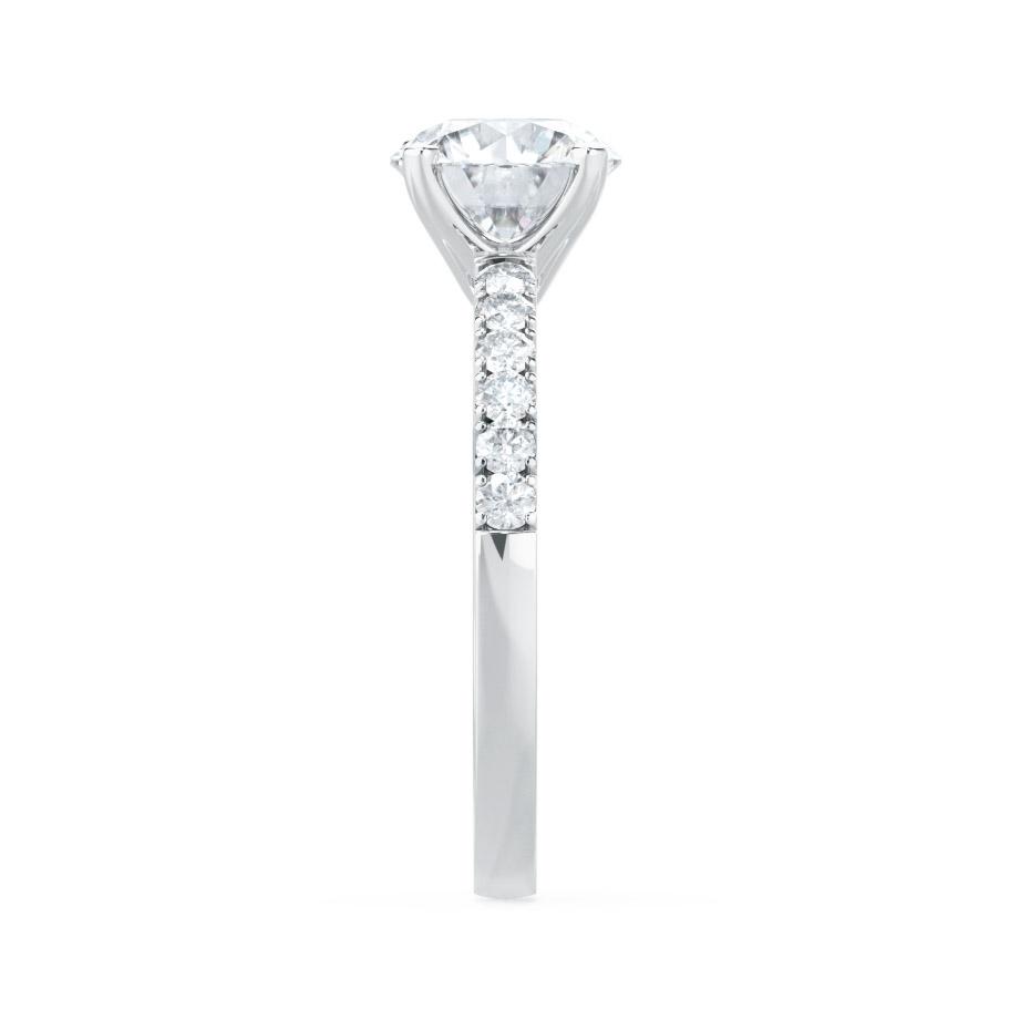 1.2 CT Round Pave Moissanite Engagement Ring