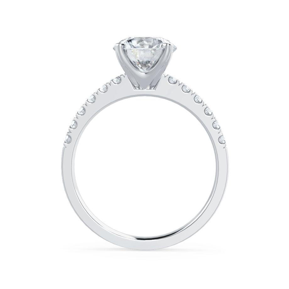 1.2 CT Round Pave Moissanite Engagement Ring