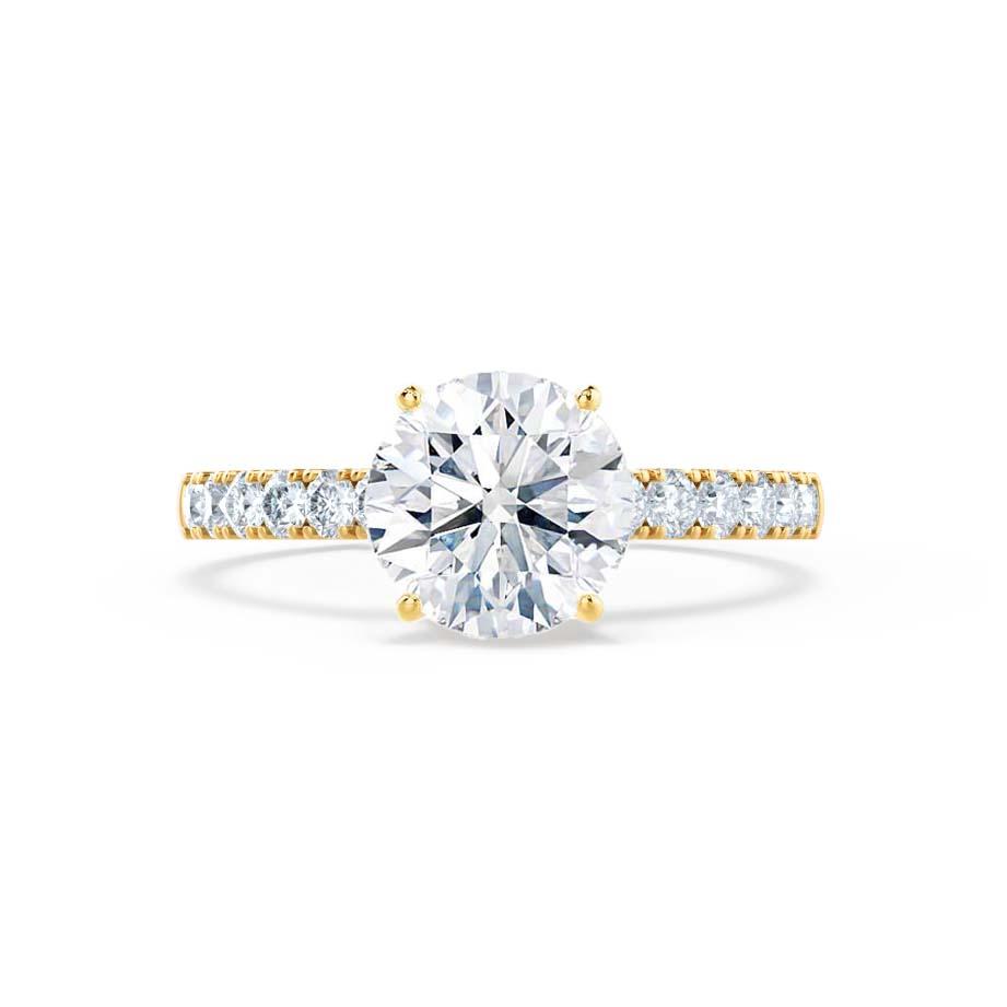 1.2 CT Round Pave Moissanite Engagement Ring