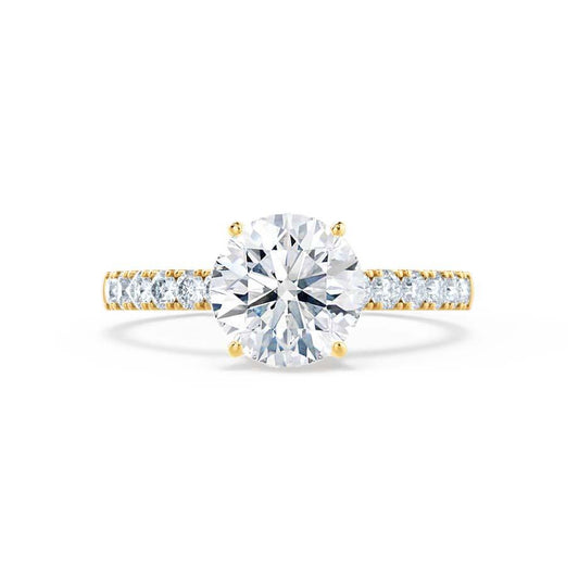 1.2 CT Round Pave Moissanite Engagement Ring