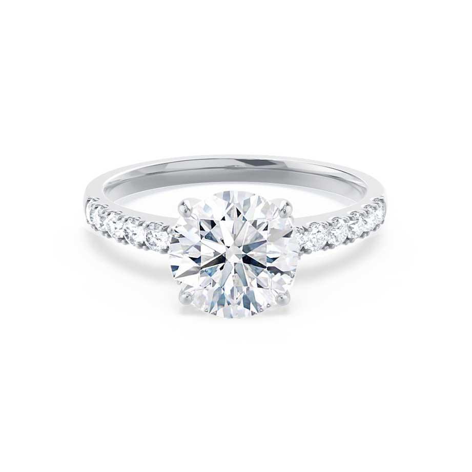 1.2 CT Round Pave Moissanite Engagement Ring
