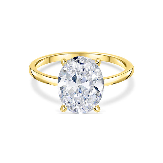 3 CT Oval Hidden Halo Moissanite Engagement Ring