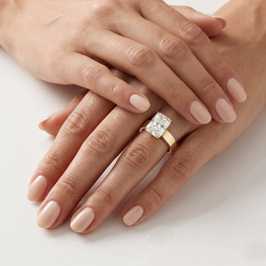 2 CT Radiant Solitaire Lab Grown Diamond Engagement Ring