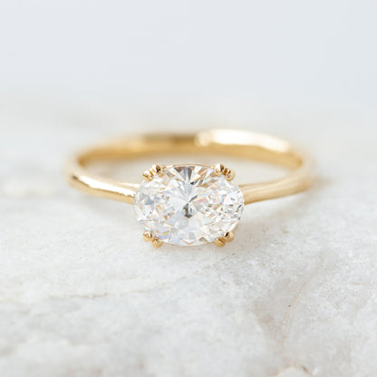 1.20 CT Oval Moissanite East West Solitaire Engagement Ring - farrellouise