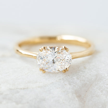 1.20 CT Oval Moissanite East West Solitaire Engagement Ring - farrellouise