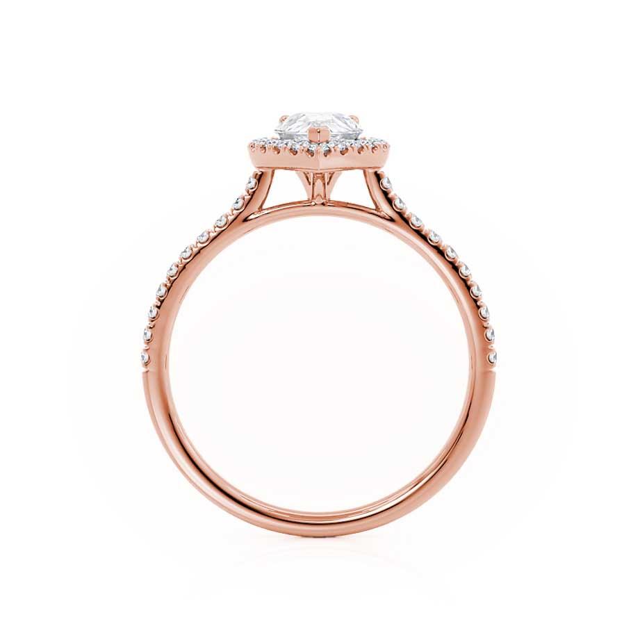 0.94 CT Pear Halo & Pave Moissanite Engagement Ring