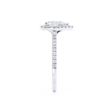 1.92 CT Pear Halo & Pave Moissanite Engagement Ring