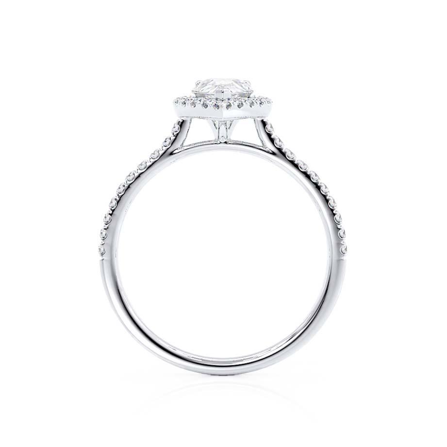 1.92 CT Pear Halo & Pave Moissanite Engagement Ring