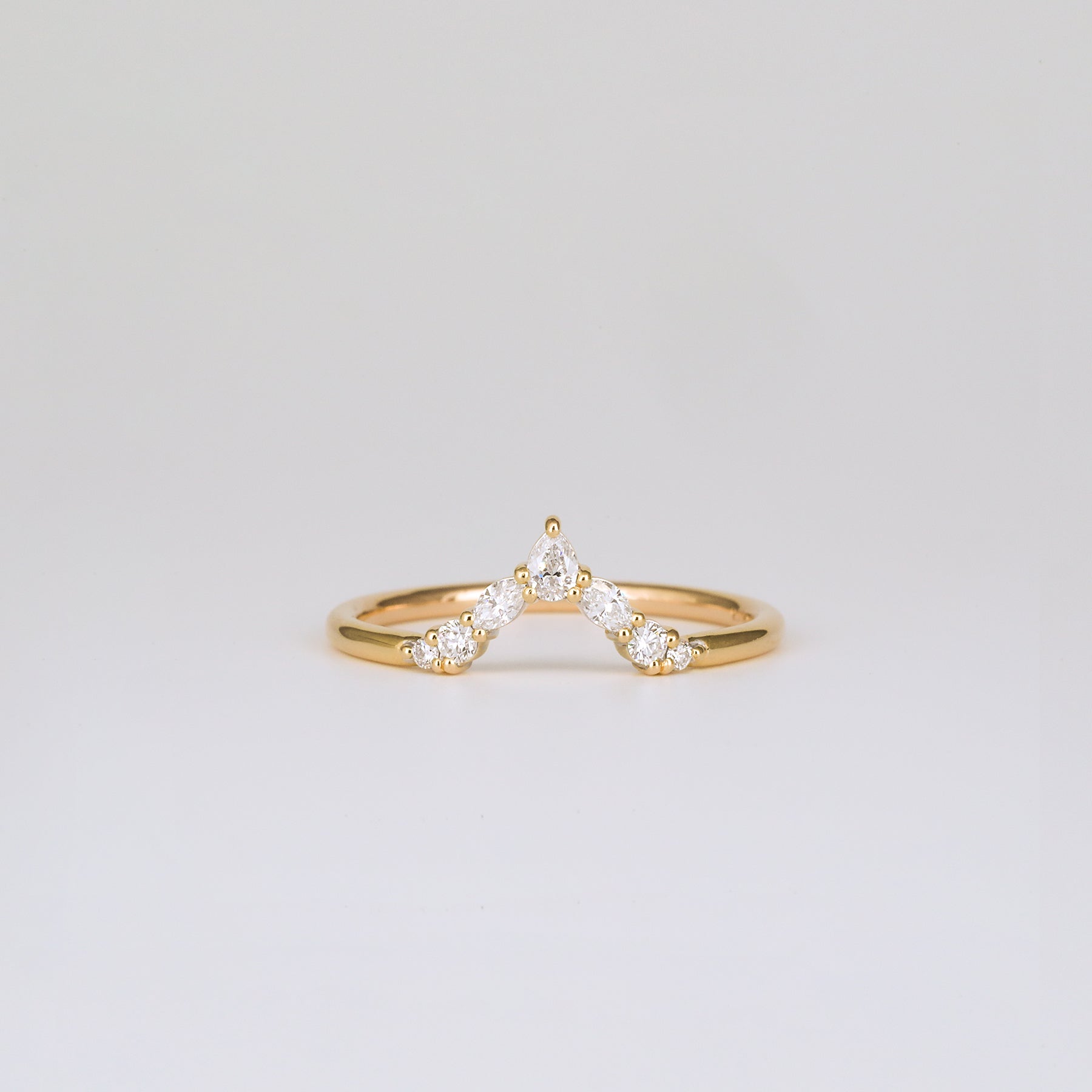 0.17 TCW Pear, Marquise & Round Milgrain Moissanite Wedding Band