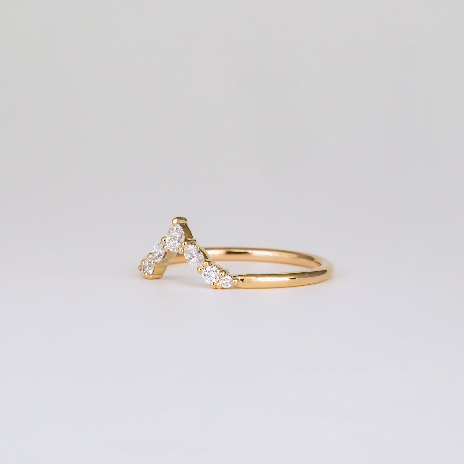 0.17 TCW Pear, Marquise & Round Milgrain Moissanite Wedding Band
