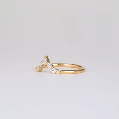 0.17 TCW Pear, Marquise & Round Milgrain Moissanite Wedding Band
