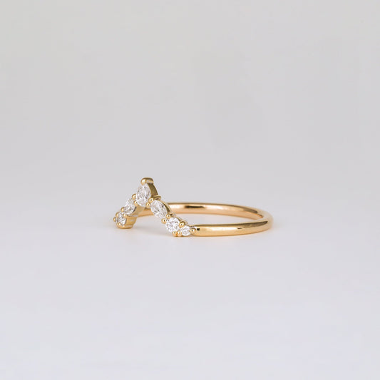 0.17 TCW Pear, Marquise & Round Milgrain Moissanite Wedding Band