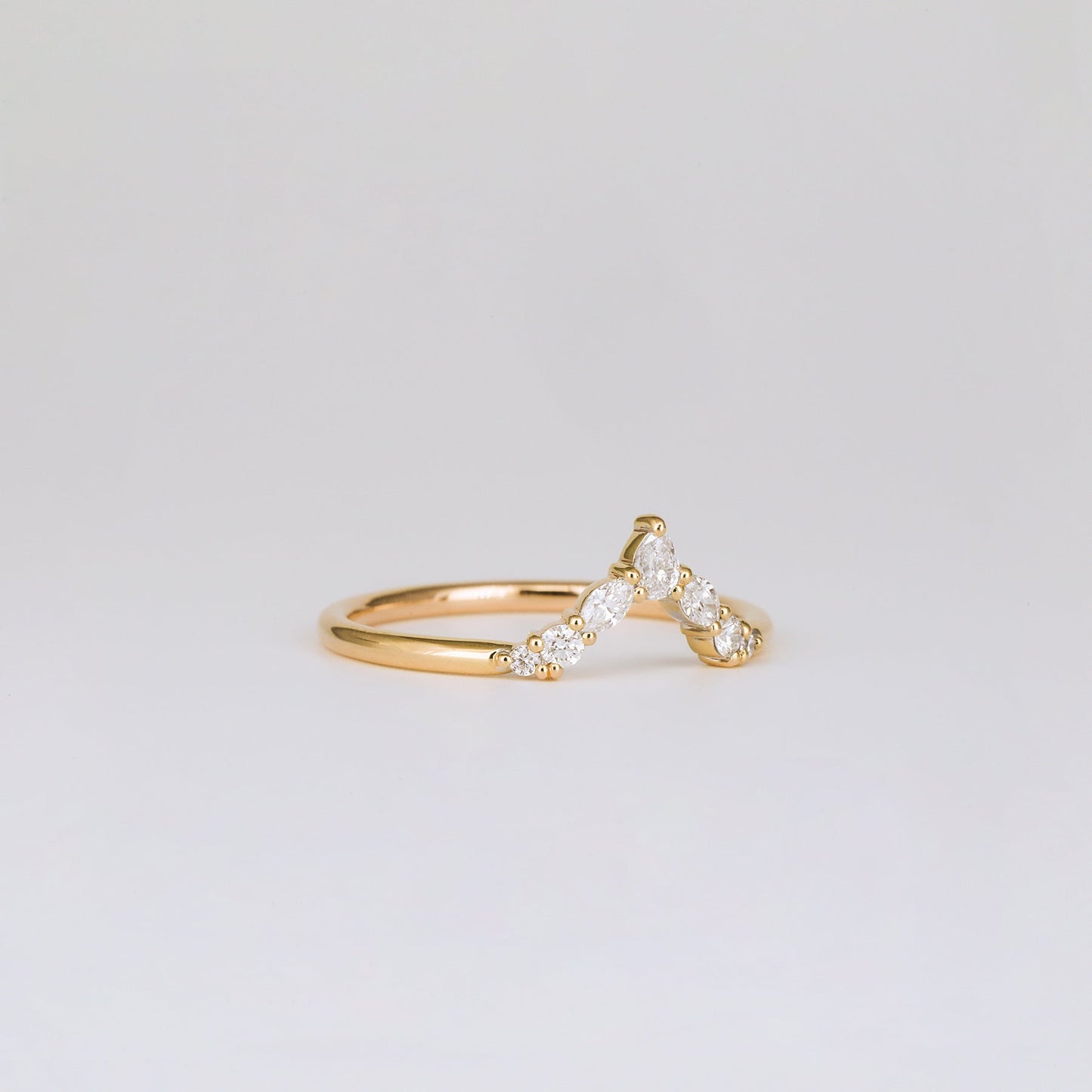 0.17 TCW Pear, Marquise & Round Milgrain Moissanite Wedding Band