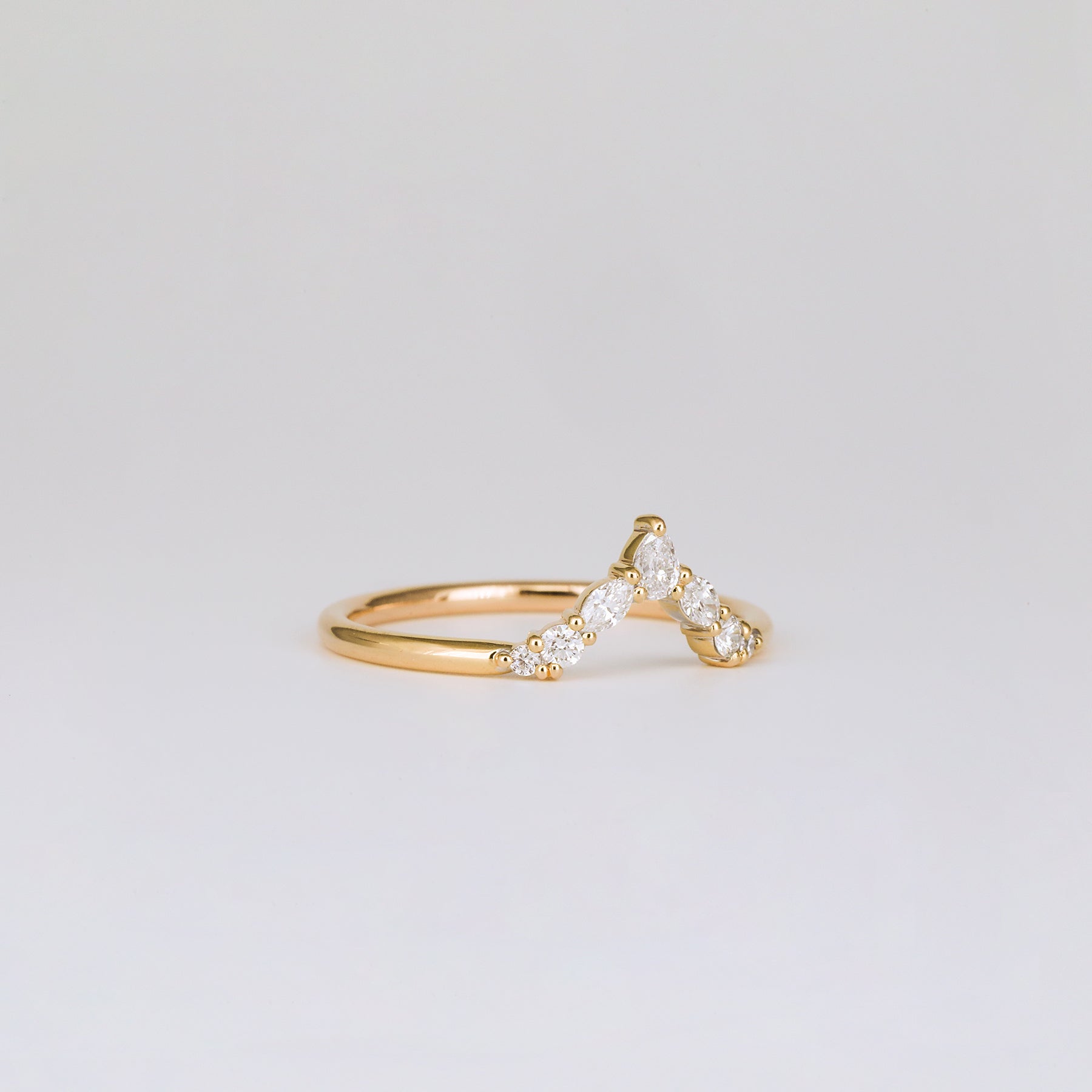 0.17 TCW Pear, Marquise & Round Milgrain Moissanite Wedding Band
