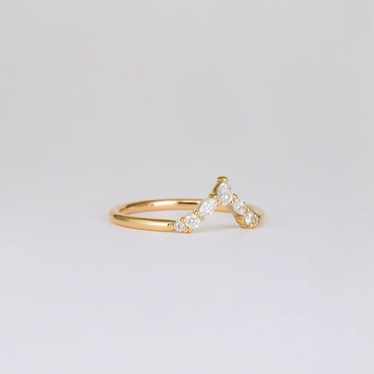 0.17 TCW Pear, Marquise & Round Milgrain Moissanite Wedding Band
