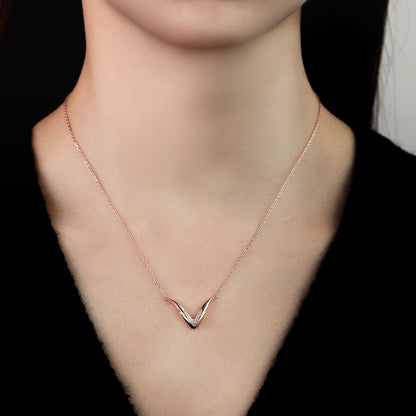 0.10 CT Round V-Shaped Moissanite Necklace
