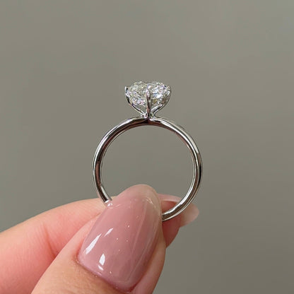 2.06 CT Elongated Cushion Hidden Halo Moissanite Engagement Ring