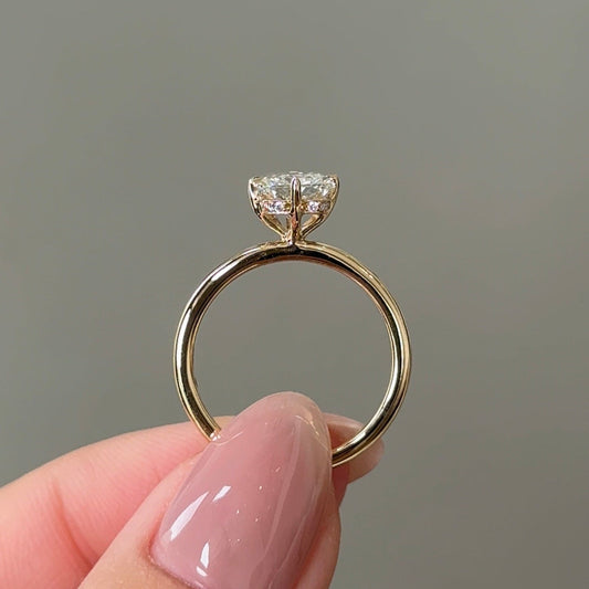 2.09 CT Elongated Cushion Hidden Halo Moissanite Engagement Ring
