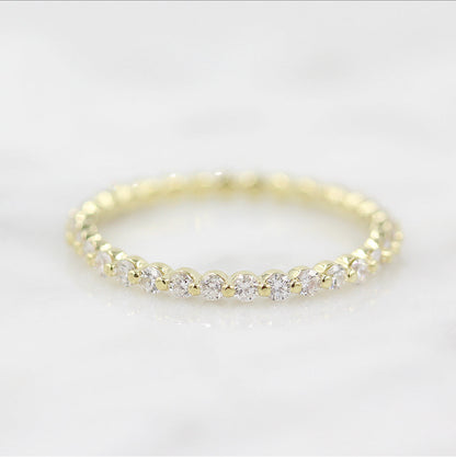 0.35 TCW Round Half Eternity Moissanite Wedding Band