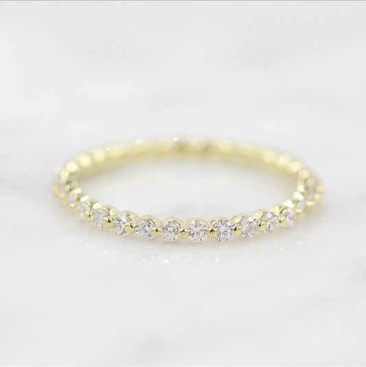 0.35 TCW Round Half Eternity Moissanite Wedding Band