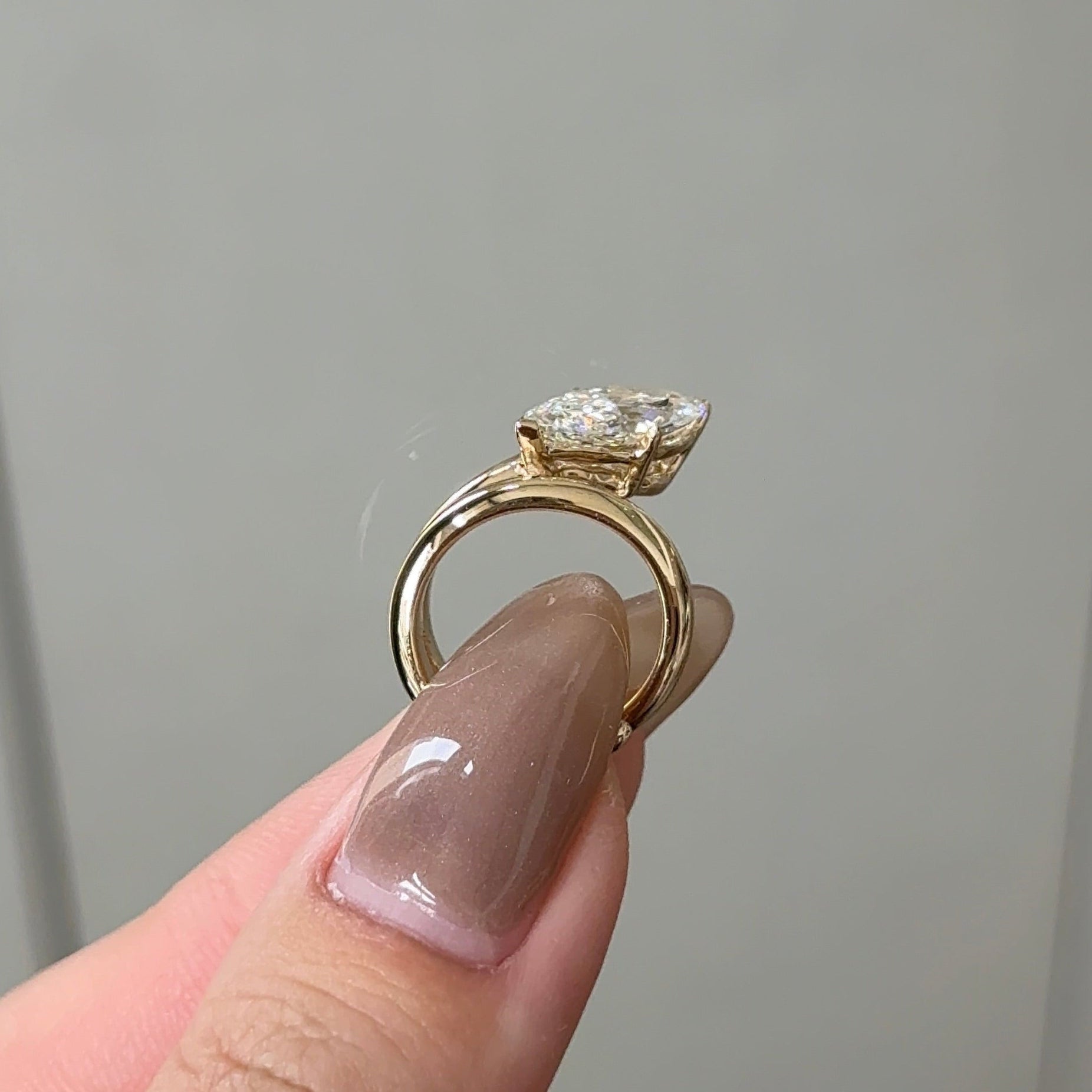 2.02 CT Marquise Solitaire Moissanite Engagement Ring
