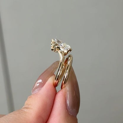 2.02 CT Marquise Solitaire Moissanite Engagement Ring