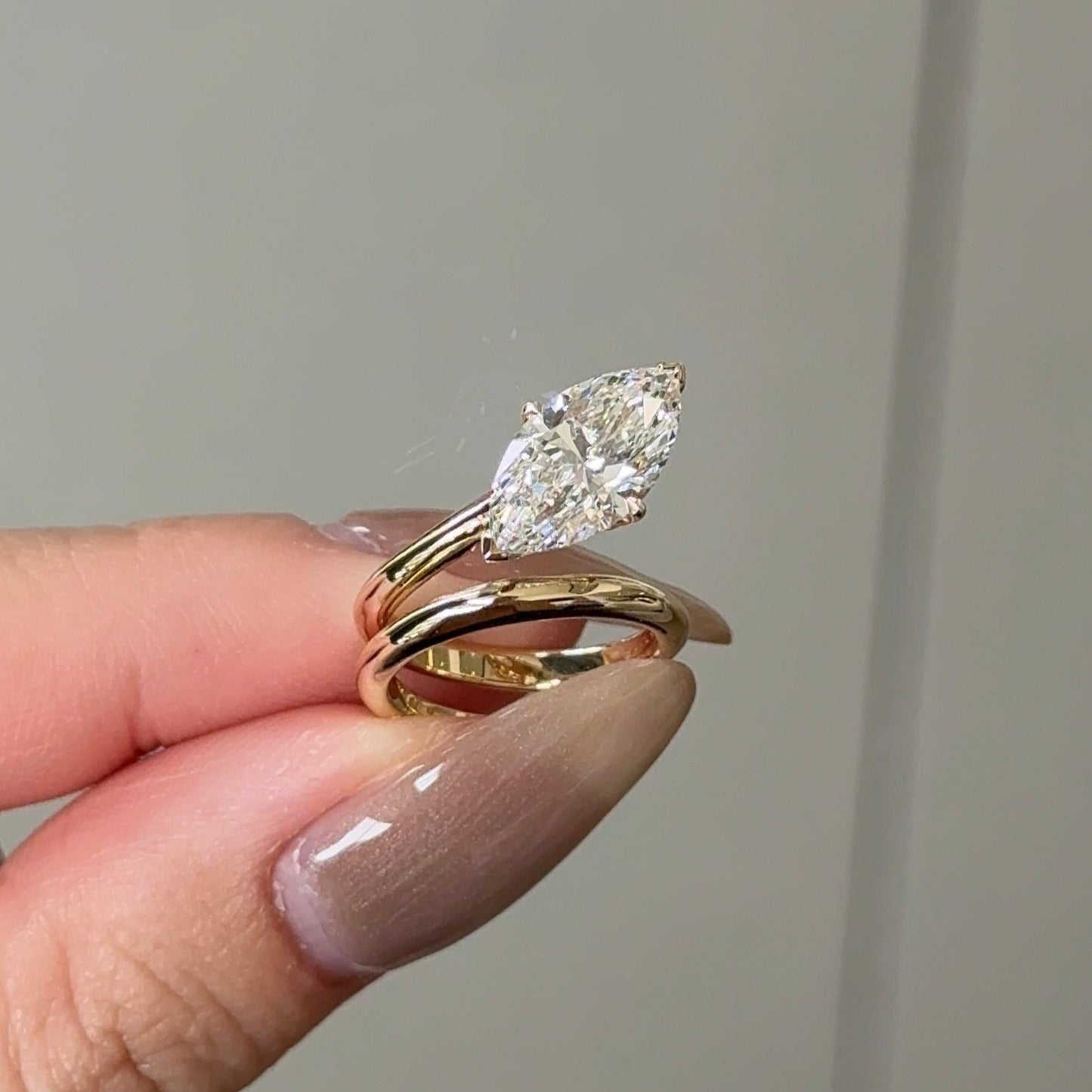 2.02 CT Marquise Solitaire Moissanite Engagement Ring