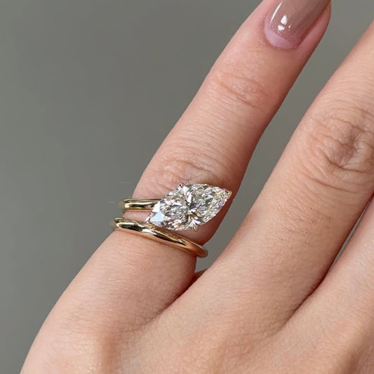 2.02 CT Marquise Solitaire Moissanite Engagement Ring