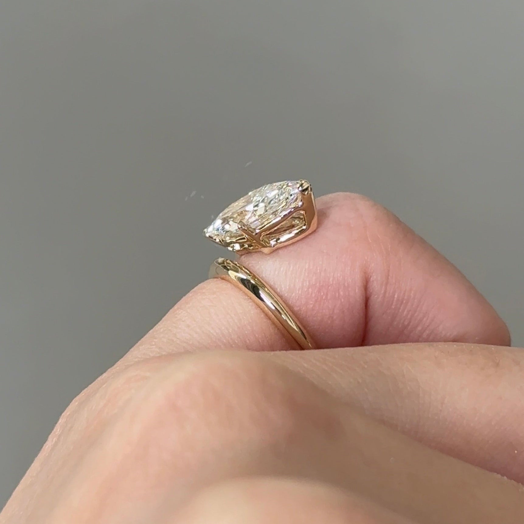 2.02 CT Marquise Solitaire Moissanite Engagement Ring