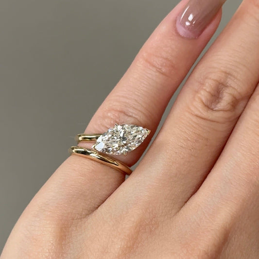 2.02 CT Marquise Solitaire Moissanite Engagement Ring
