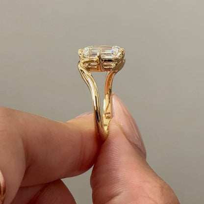 2.62 CT Elongated Cushion Solitaire Moissanite Engagement Ring
