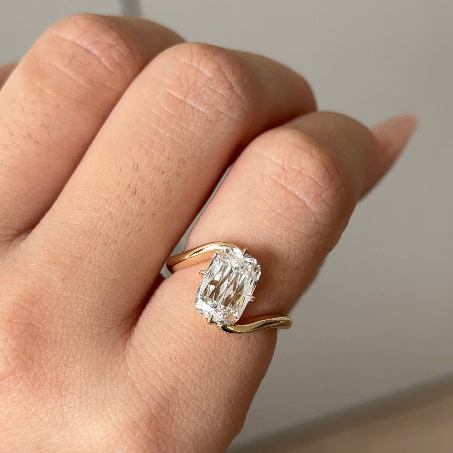 2.62 CT Elongated Cushion Solitaire Moissanite Engagement Ring