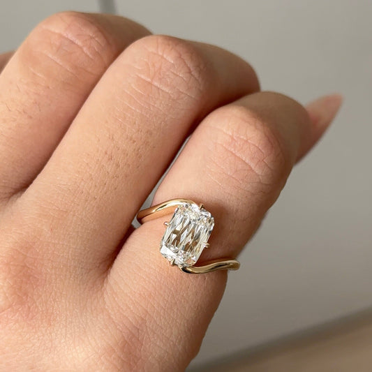 2.62 CT Elongated Cushion Solitaire Moissanite Engagement Ring