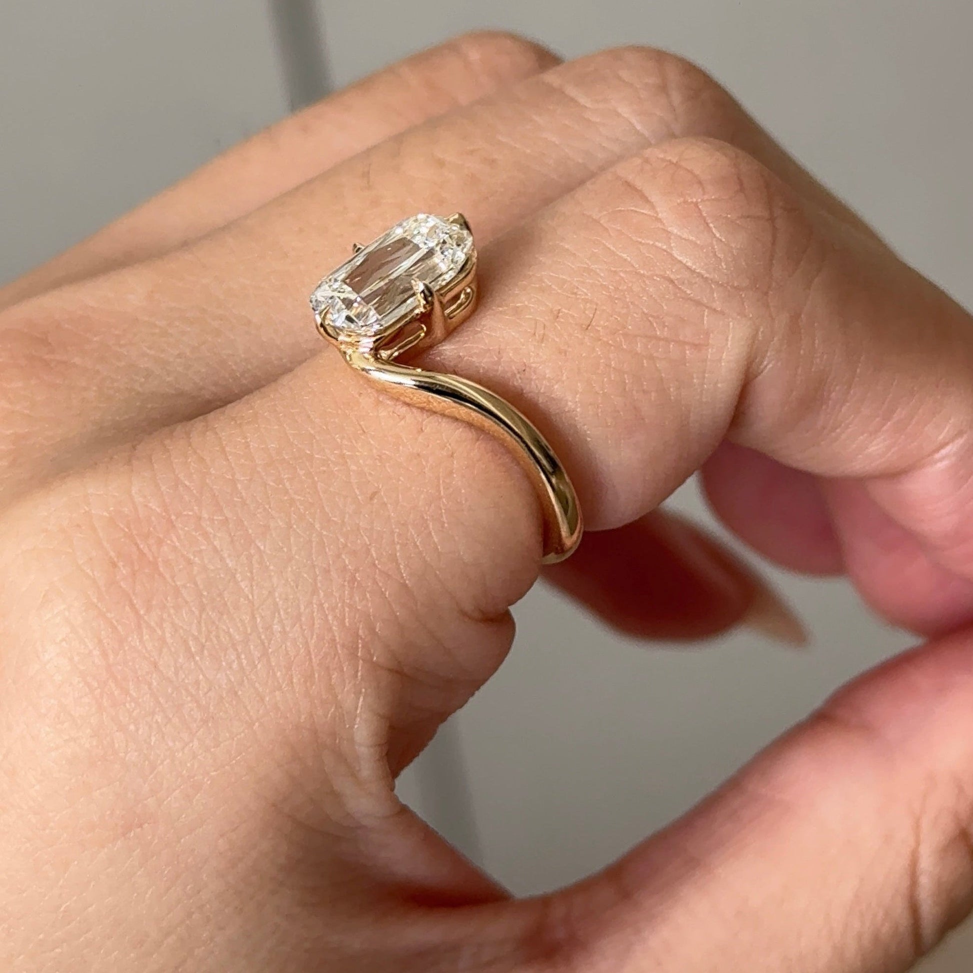 2.62 CT Elongated Cushion Solitaire Moissanite Engagement Ring
