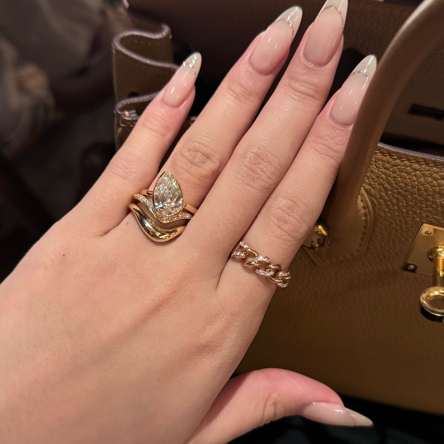 3 CT Pear Bezel & Solitaire Moissanite Engagement Ring