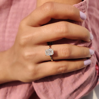 2 CT Cushion Hidden Halo Moissanite Engagement Ring