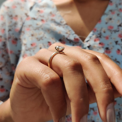 0.50 CT Oval Solitaire Moissanite Engagement Ring