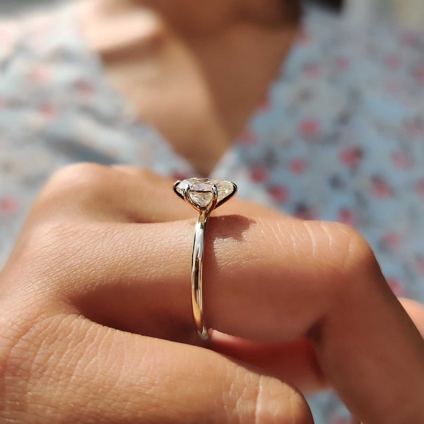 0.50 CT Oval Solitaire Moissanite Engagement Ring