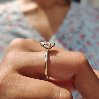 0.50 CT Oval Solitaire Moissanite Engagement Ring