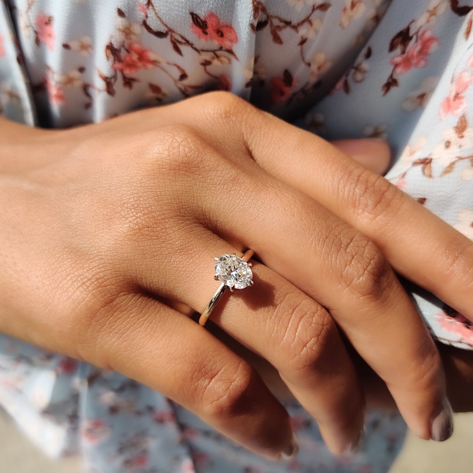 0.50 CT Oval Solitaire Moissanite Engagement Ring