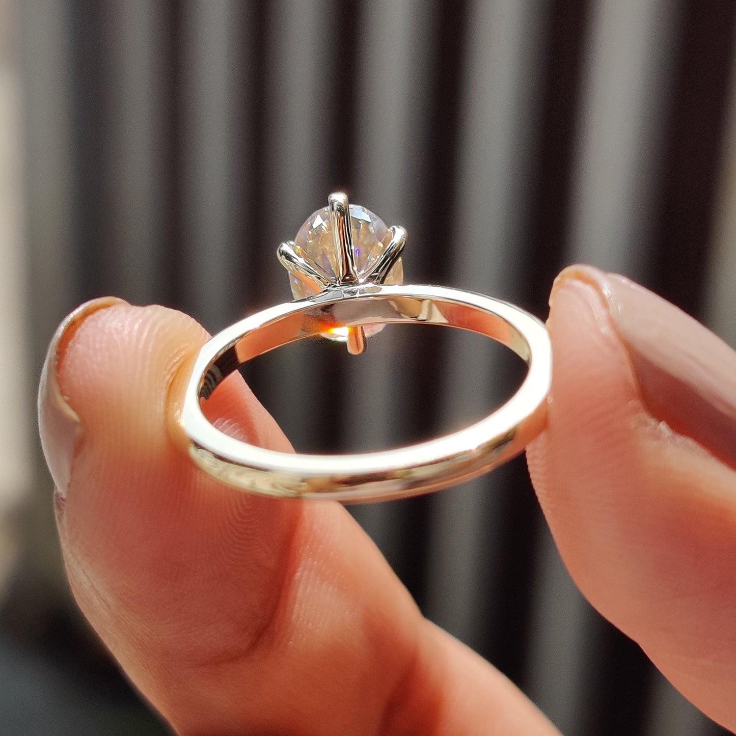 0.50 CT Oval Solitaire Moissanite Engagement Ring