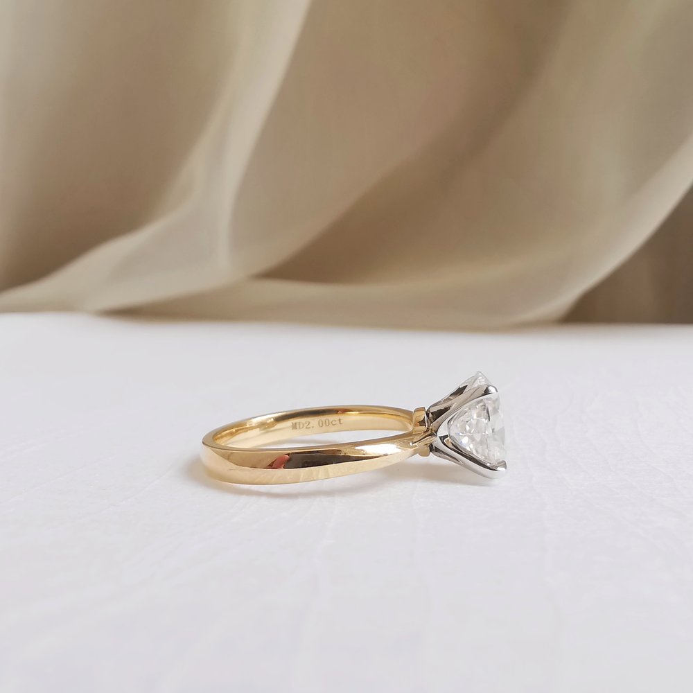 2 CT Oval Solitaire Moissanite Engagement Ring