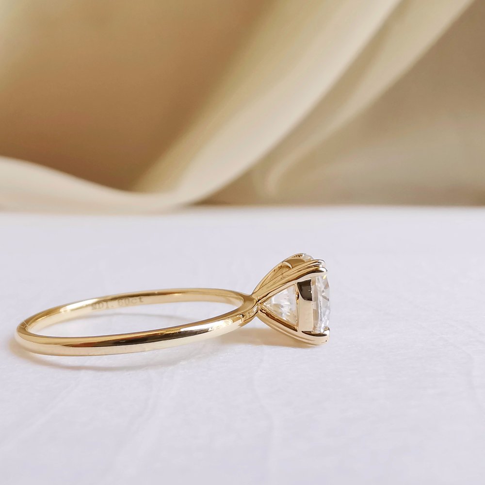 1.5 CT Cushion Solitaire Moissanite Engagement Ring