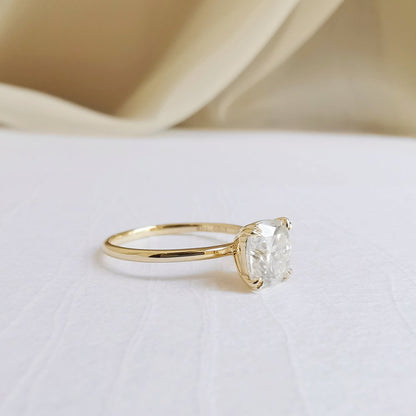 1.5 CT Cushion Solitaire Moissanite Engagement Ring